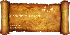András Ahmed névjegykártya